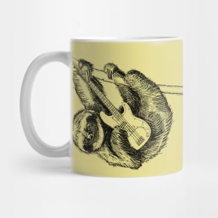 Sloth on Bass Rock and Roll Electric Guitar Mug